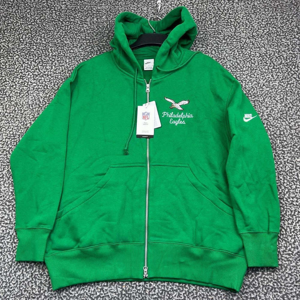 Nike Philadelphia Eagles NFL Hoodie Women Medium Green Full Zip Long Sleeve New
